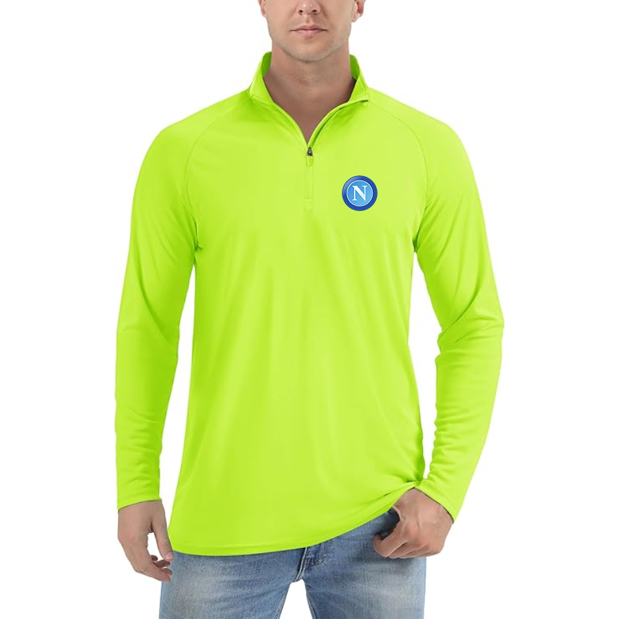 Men’s Napoli FC - Lightweight Quarter-Zip Athletic Shirt – Long Sleeve Performance Wear