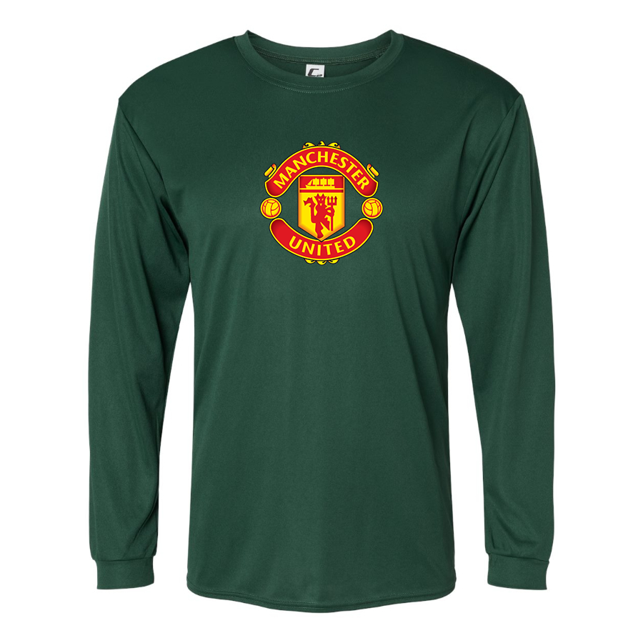Men’s Manchester United Soccer  Polyester Long Sleeve T-Shirt