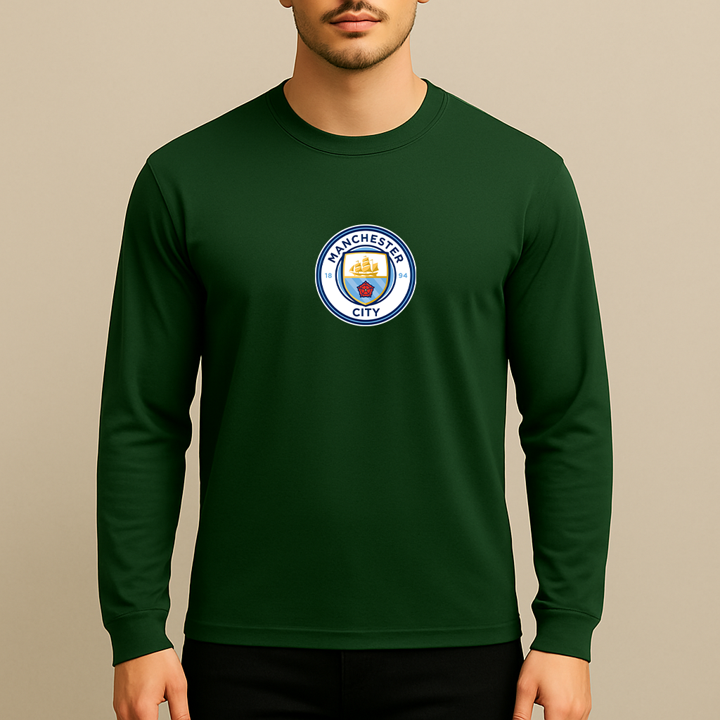 Men's Manchester City Soccer Long Sleeve T-Shirt