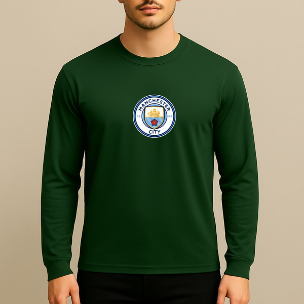 Men's Manchester City Soccer Long Sleeve T-Shirt