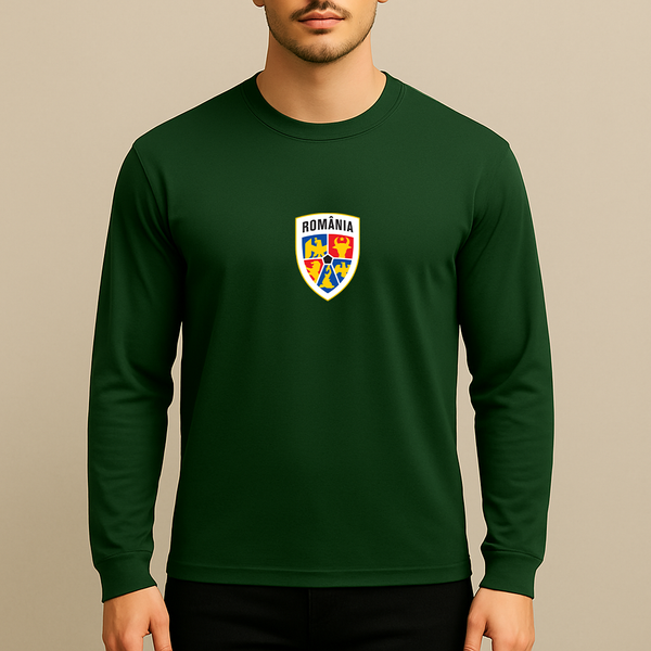 Men's Romania National Soccer Team Long Sleeve T-Shirt