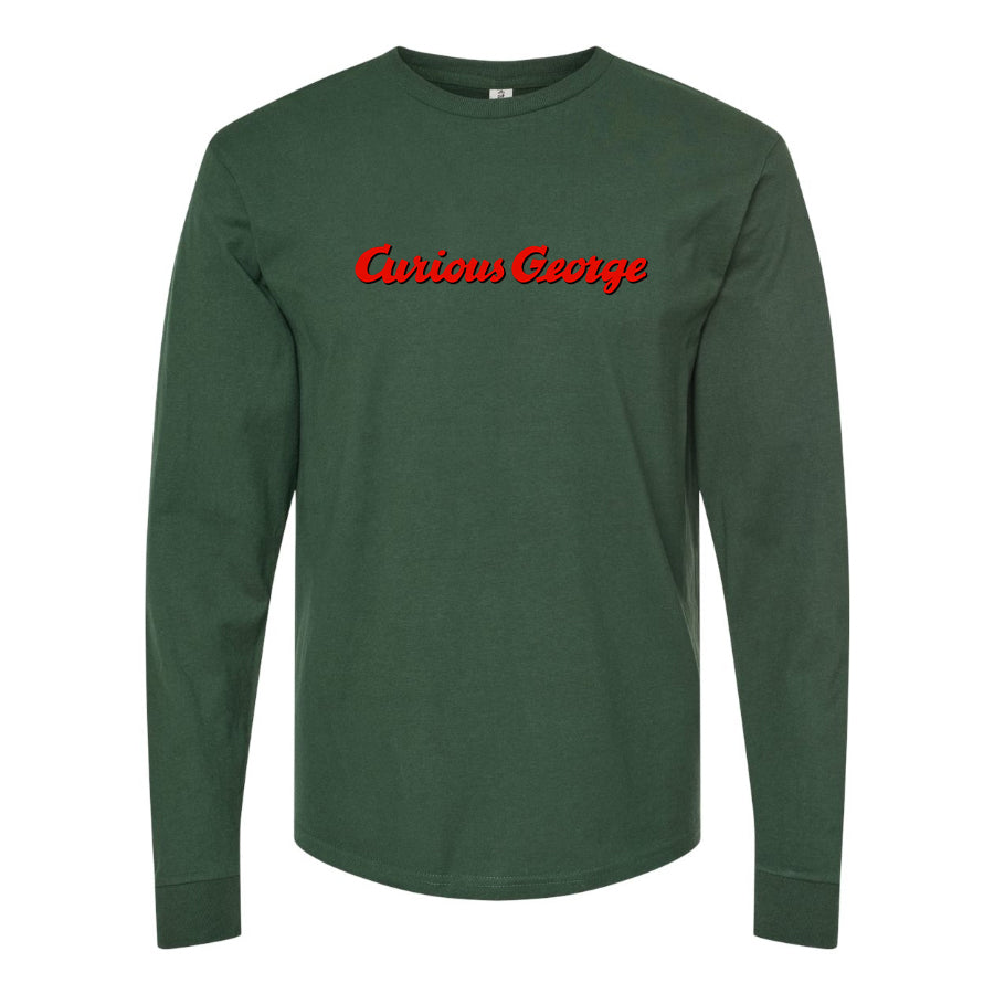 Men's Curious George Cartoon Long Sleeve T-Shirt