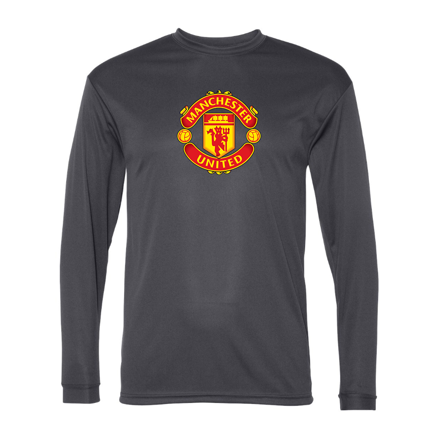 Men’s Manchester United Soccer  Polyester Long Sleeve T-Shirt