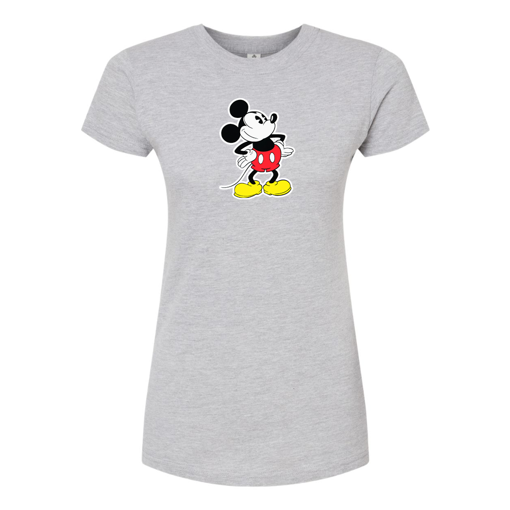 Women's Mickey Mouse Cartoon Round Neck T-Shirt