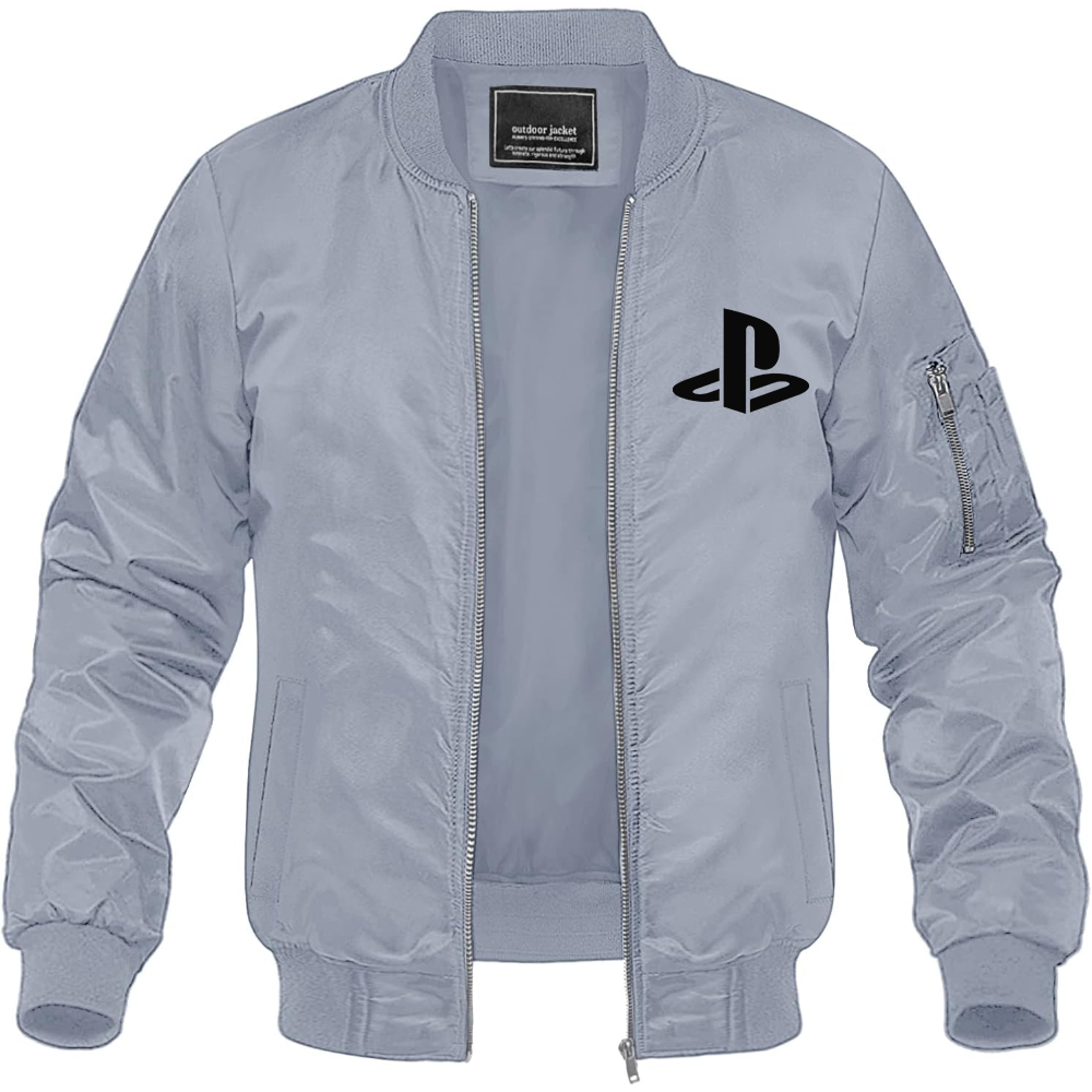 Men's PlayStation Game Lightweight Bomber Jacket Windbreaker Softshell Varsity Jacket Coat