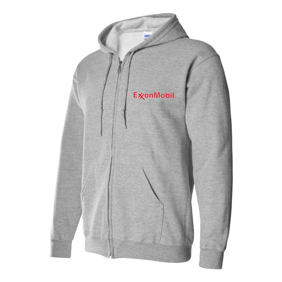 Men's Exxon Mobil Gas Station  Zipper Hoodie