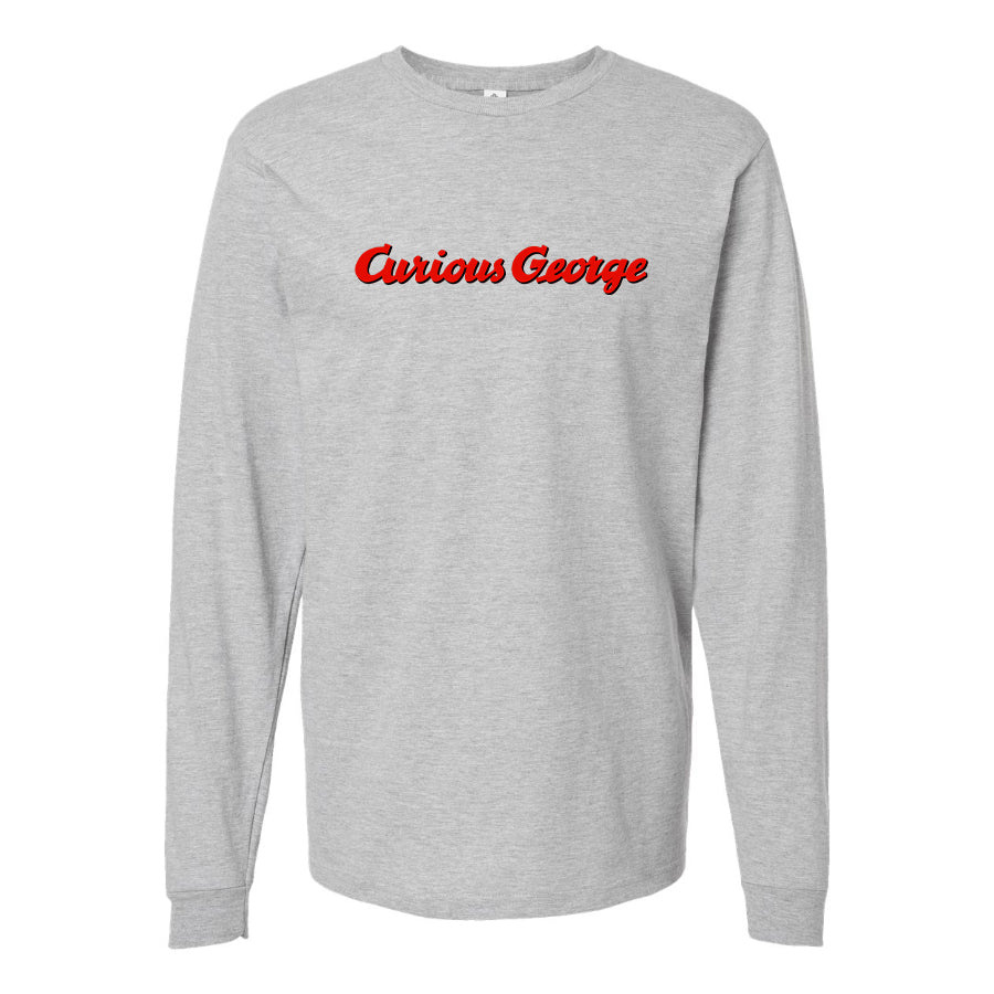 Men's Curious George Cartoon Long Sleeve T-Shirt