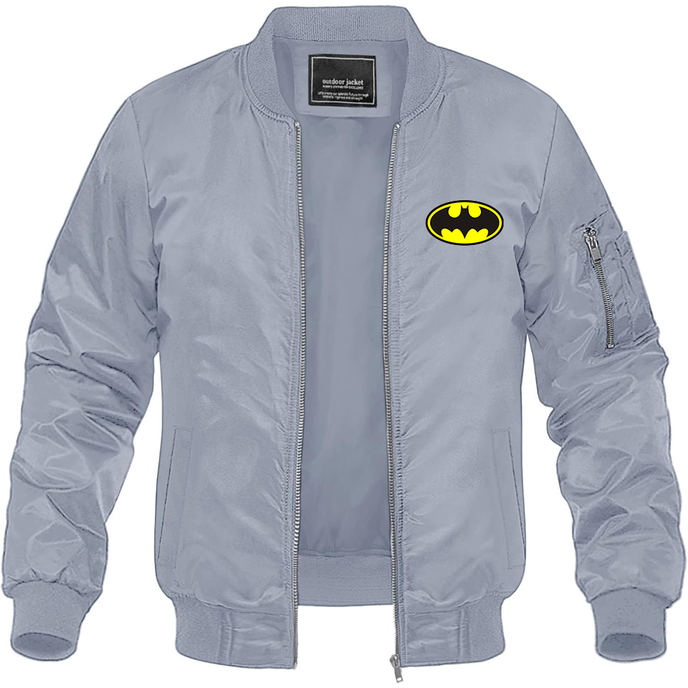 Men's DC Comics Batman Superhero Lightweight Bomber Jacket Windbreaker Softshell Varsity Jacket Coat