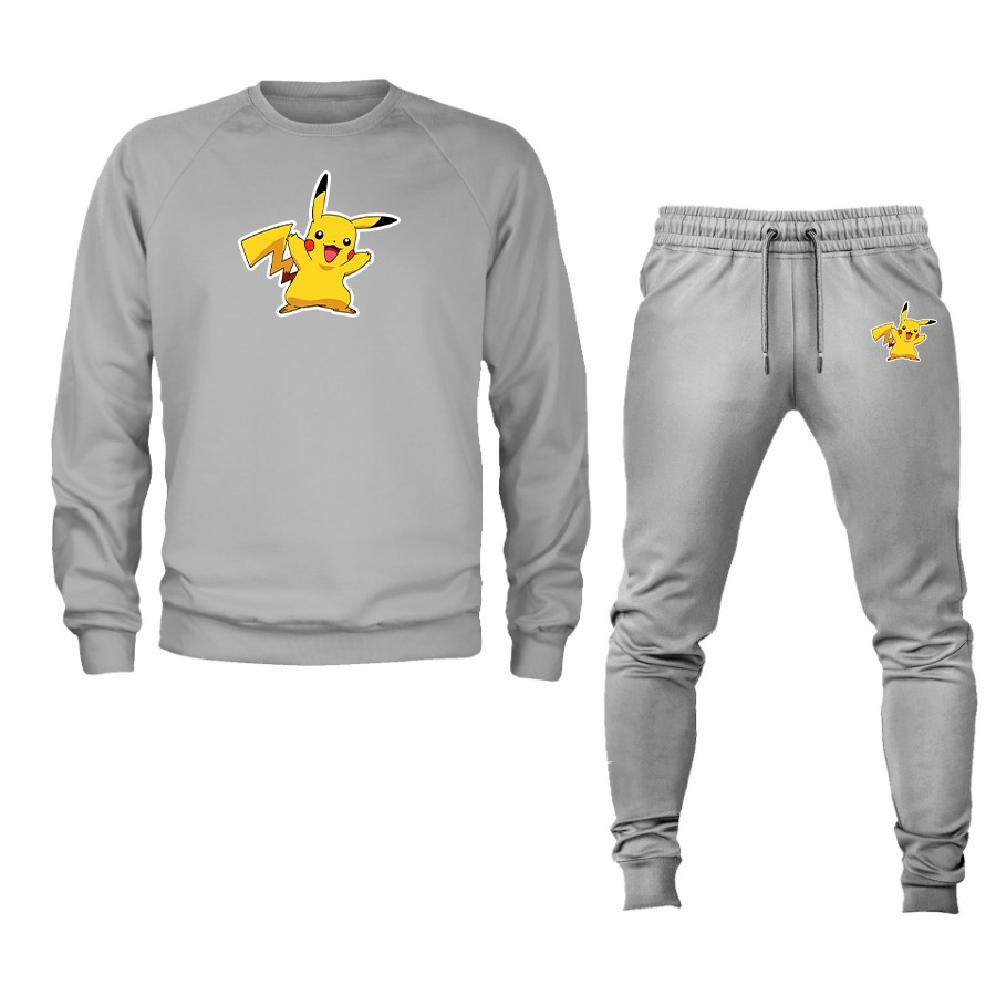 Men's Pikachu Cartoon Crewneck Sweatshirt Joggers Suit