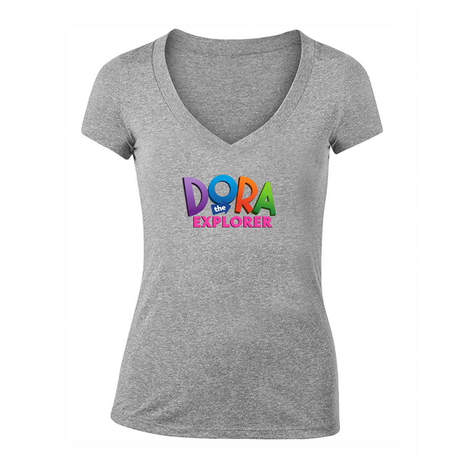 Women's Dora The Explorer Cartoon V-Neck T-Shirt