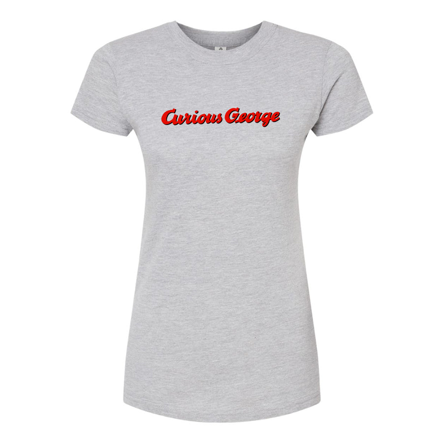 Women's Curious George Cartoon Round Neck T-Shirt