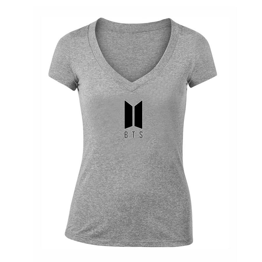 Women BTS Music  V-Neck T-Shirt