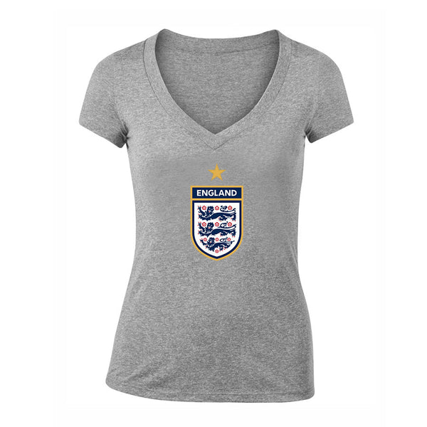 Women's England National Soccer Team V-Neck T-Shirt