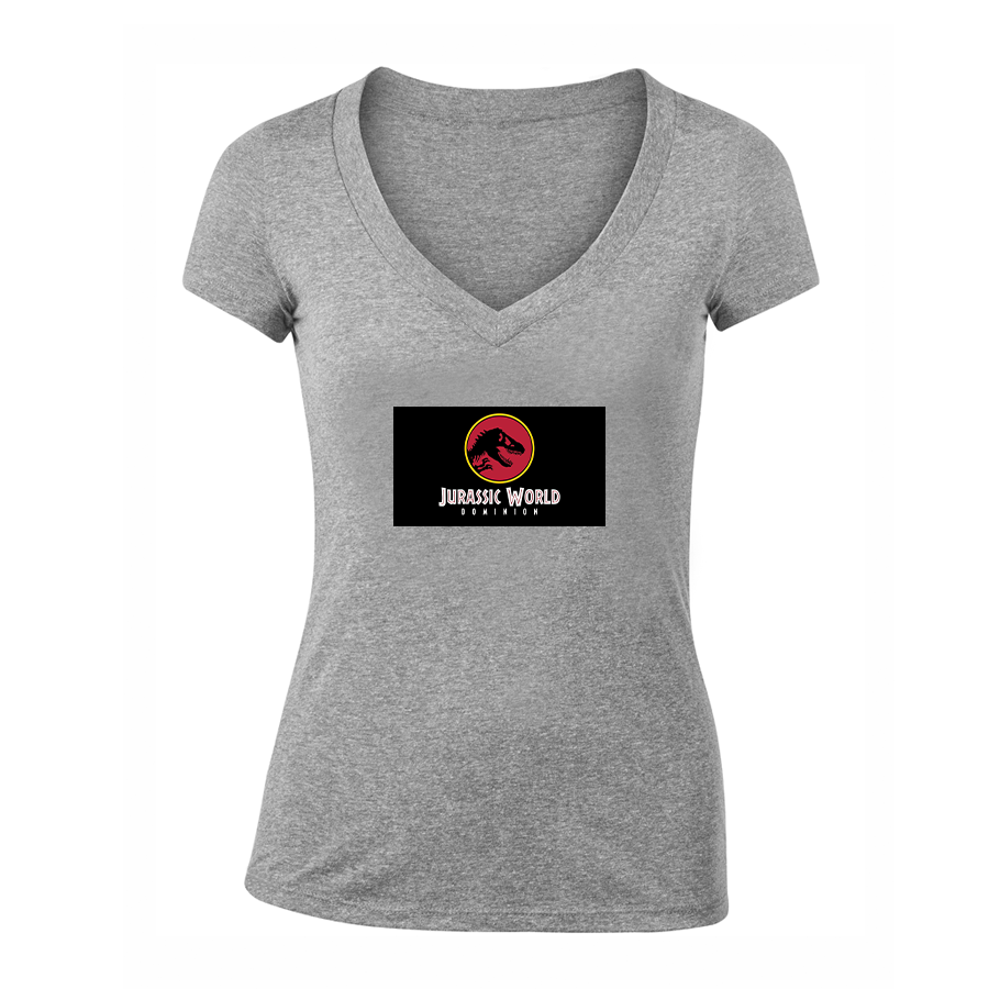 Women's Jurassic World Dominion Movie V-Neck T-Shirt