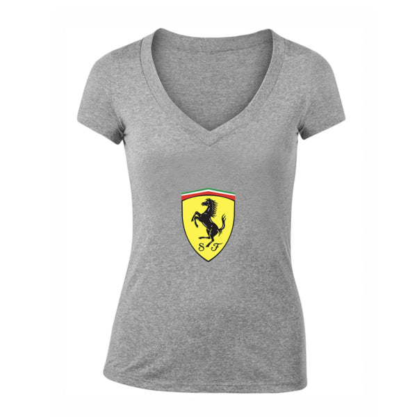 Women's Ferrari Motorsport Car V-Neck T-Shirt