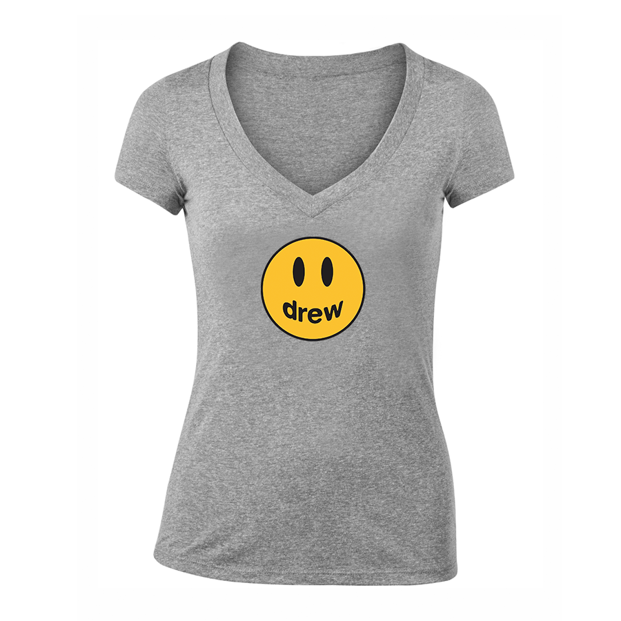 Women's Justin Bieber Drew Music V-Neck T-Shirt