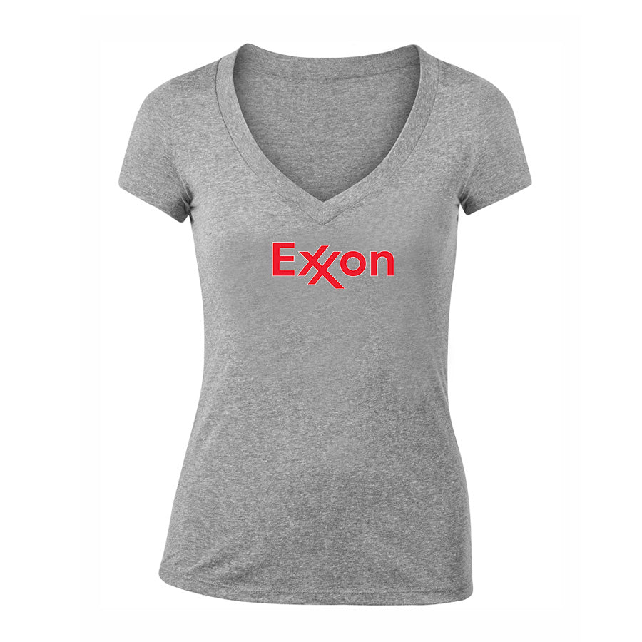 Women's Exxon Gas Station  V-Neck T-Shirt