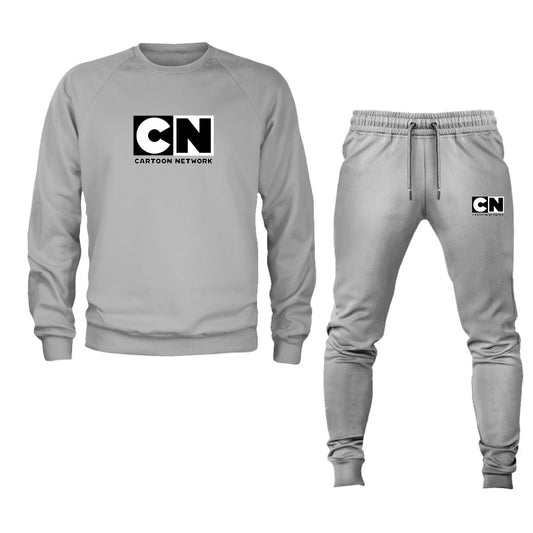 Men's Cartoon Network Logo Crewneck Sweatshirt Joggers Suit