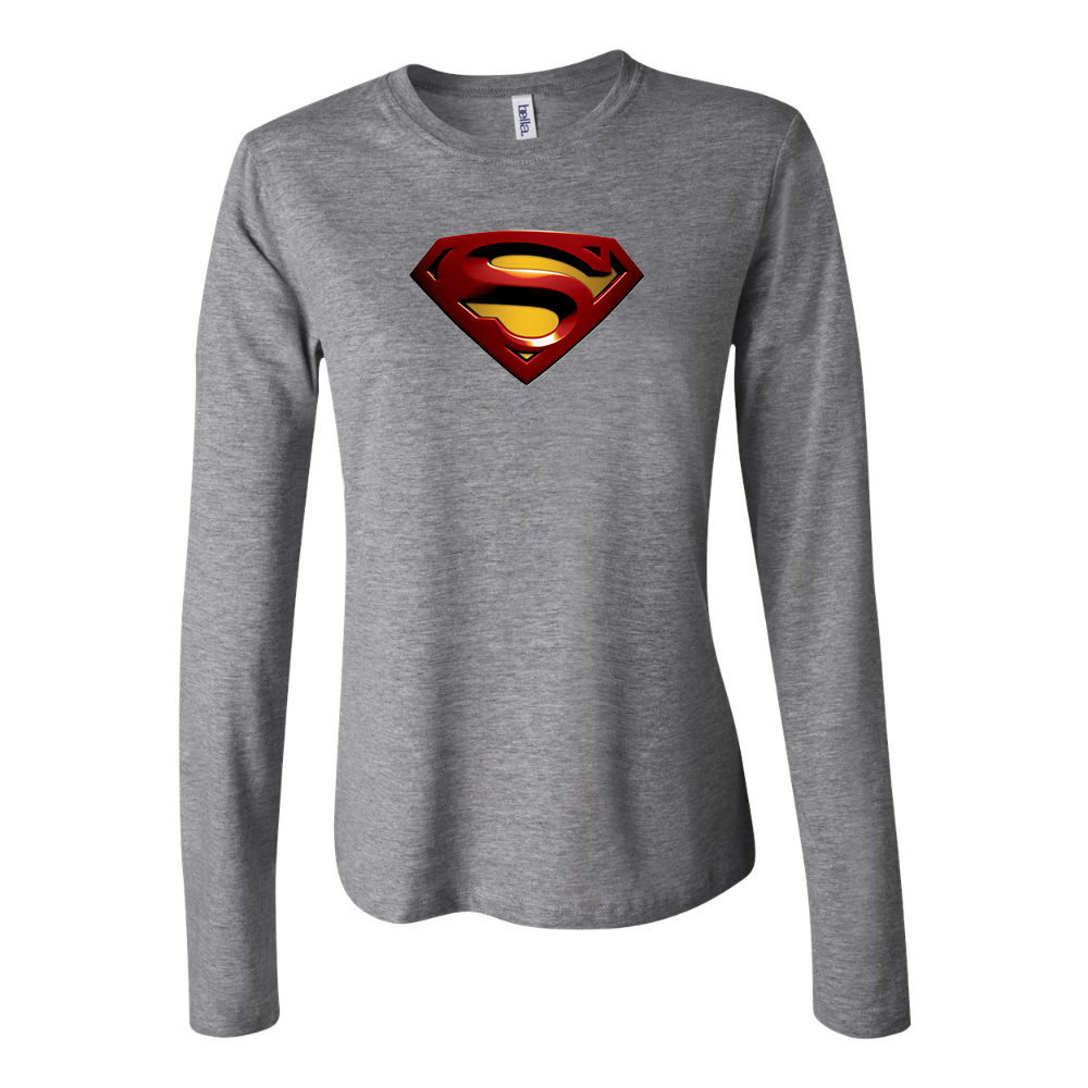 Women's Superman Superhero Long Sleeve T-Shirt