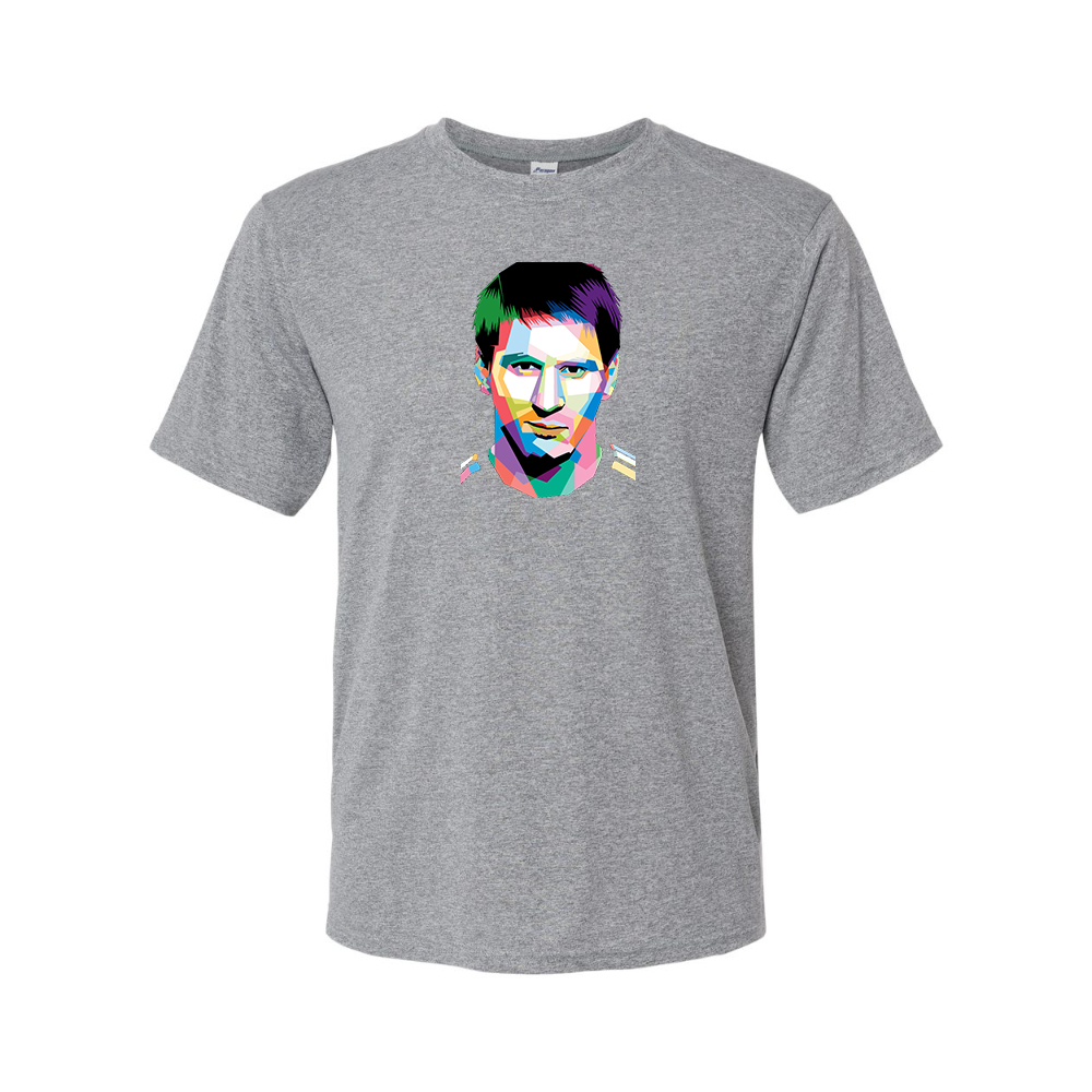 Youth Kids Lionel Messi Face Art Soccer Performance T-Shirt