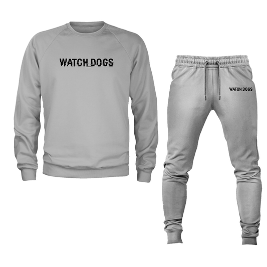 Men's Watch Dogs Video Game Crewneck Sweatshirt Joggers Suit