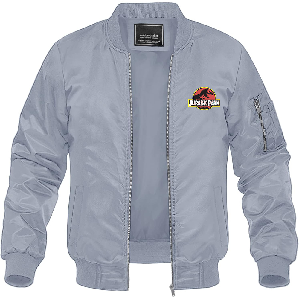 Men's Jurassic Park Movie Lightweight Bomber Jacket Windbreaker Softshell Varsity Jacket Coat