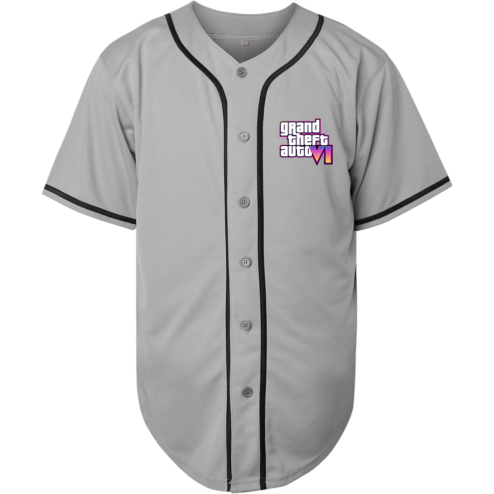 Men's GTA 6 Grand Theft Auto VI Baseball Jersey Game