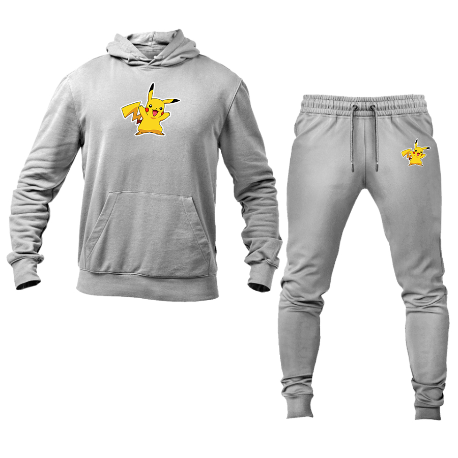 Men's Pikachu Cartoon Hoodie Joggers Set