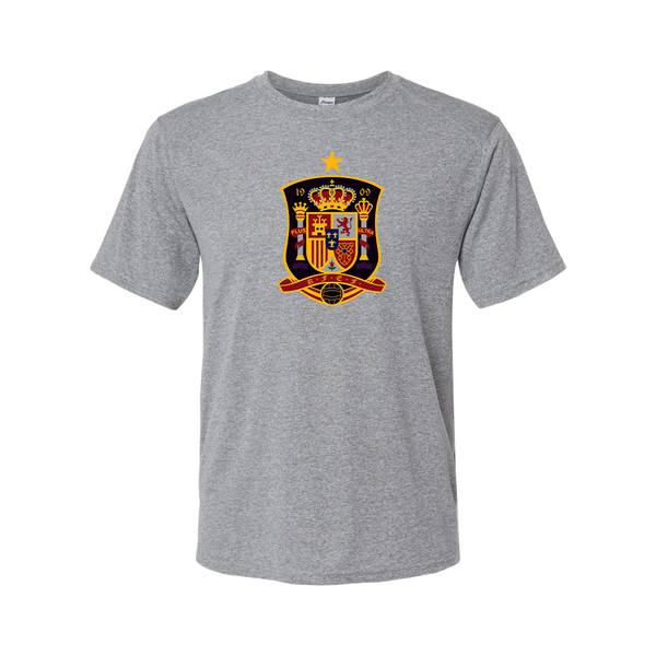 Youth Kids Spain National Soccer Team Performance T-Shirt