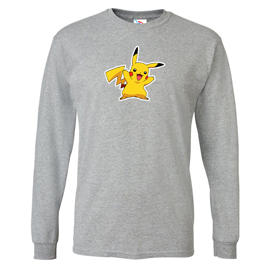 Men's Pikachu Cartoon Long Sleeve T-Shirt