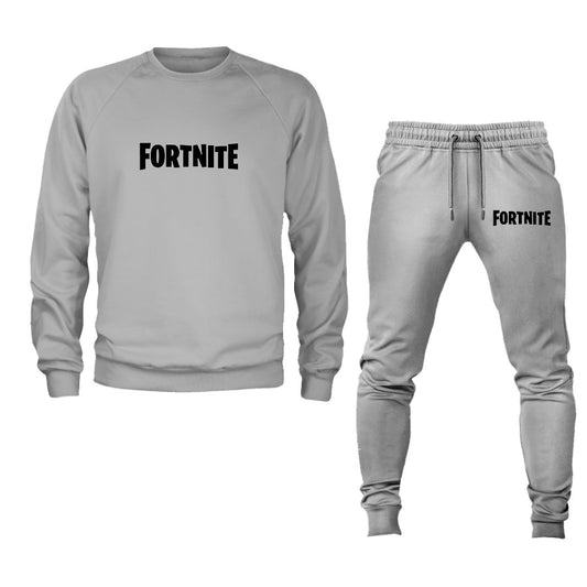 Men's Fortnite Battler Royale Game Logo Crewneck Sweatshirt Joggers Suit