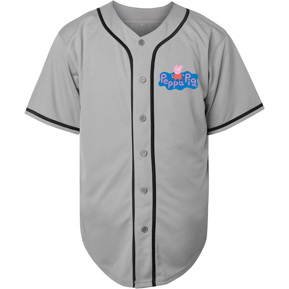 Men's Pegga Pig Cartoon Baseball Jersey