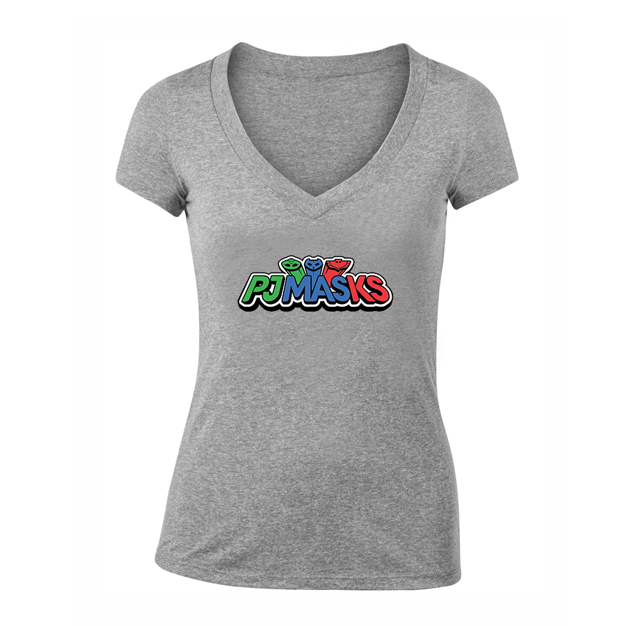 Women's PJ Masks Cartoon V-Neck T-Shirt