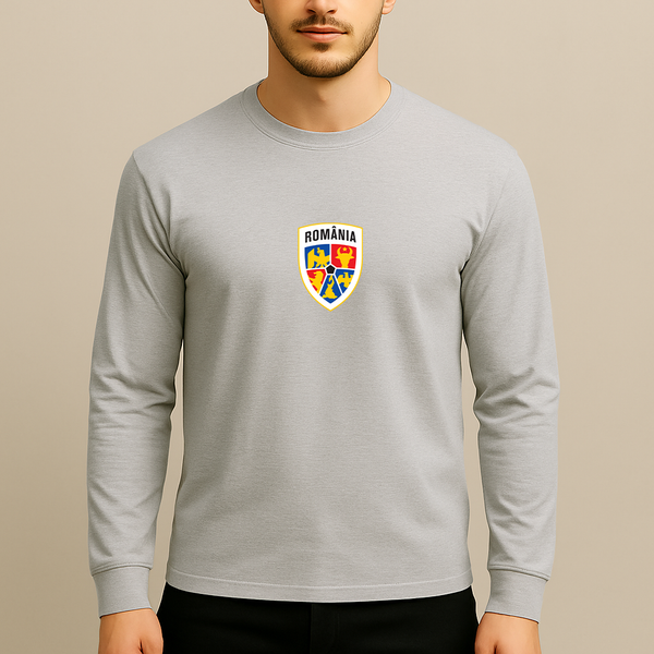 Men's Romania National Soccer Team Long Sleeve T-Shirt