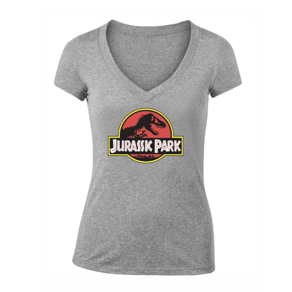 Women's Jurassic Park Movie V-Neck T-Shirt