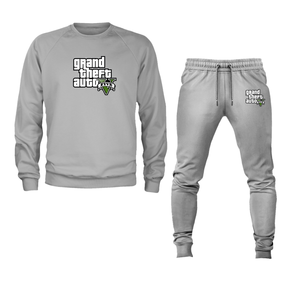 Men's GTA 5 Grand Theft Auto V Crewneck Sweatshirt Joggers Suit Game