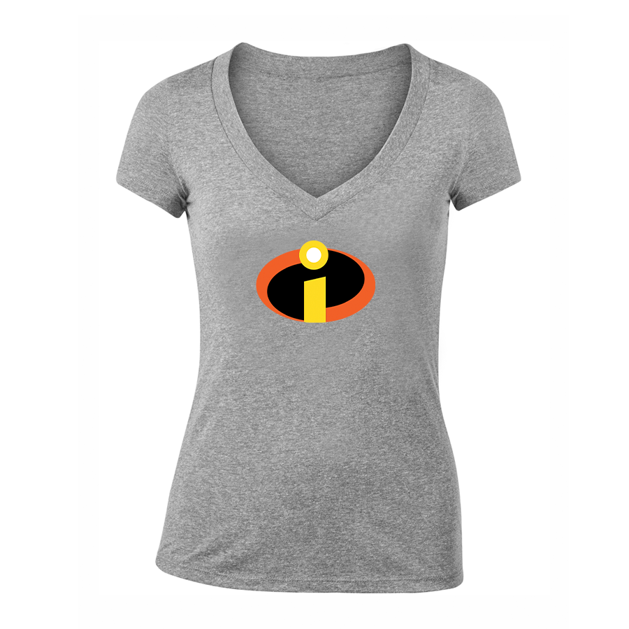 Women's The Incredibles Cartoon V-Neck T-Shirt