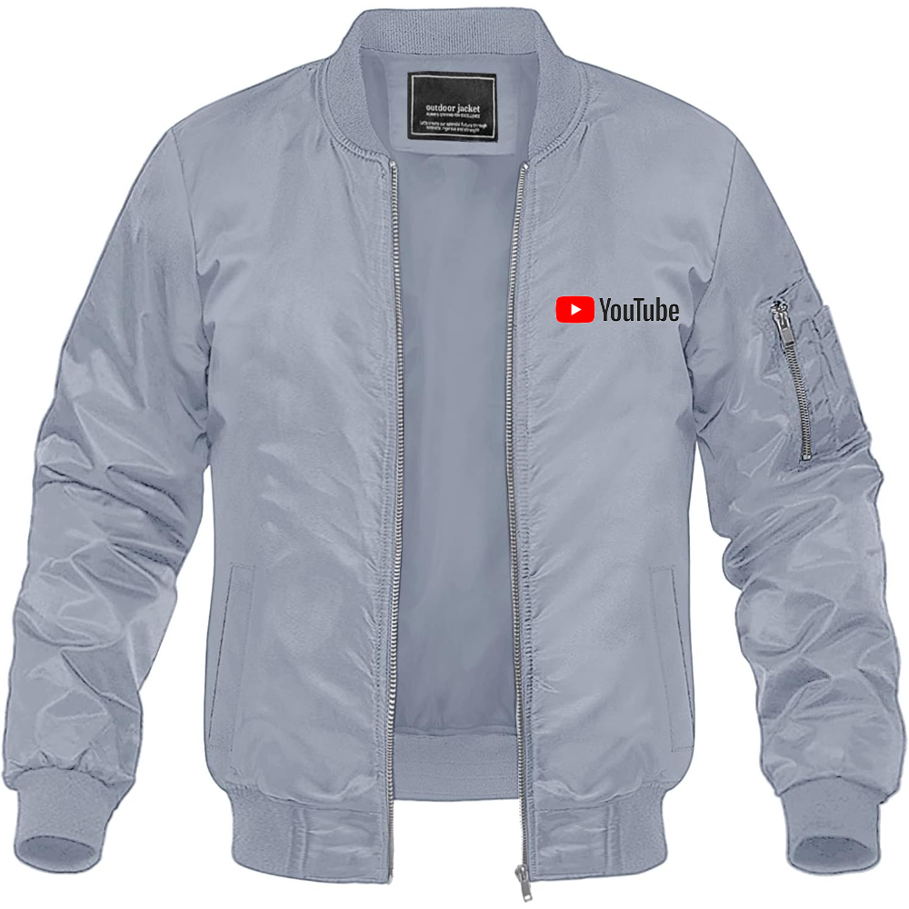 Men's YouTube Social Video Steaming Lightweight Bomber Jacket Windbreaker Softshell Varsity Jacket Coat