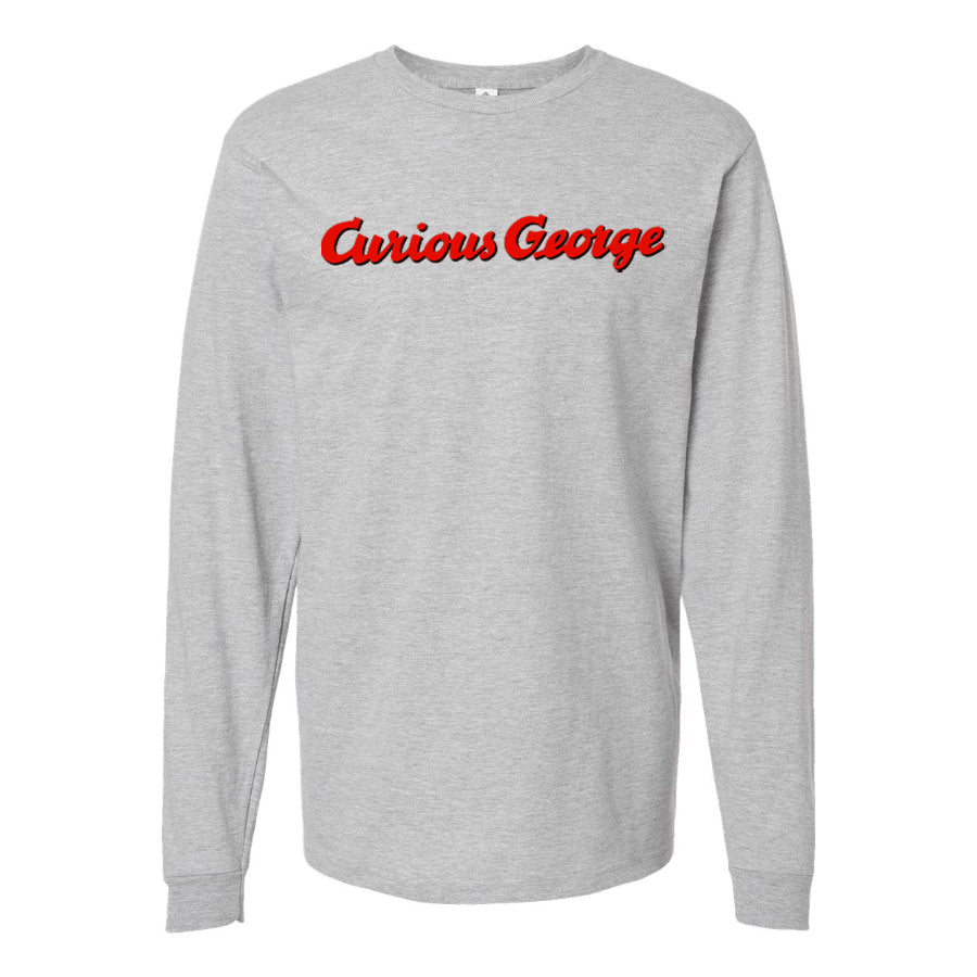 Youth Kids Curious George Cartoon Long Sleeve T-Shirt