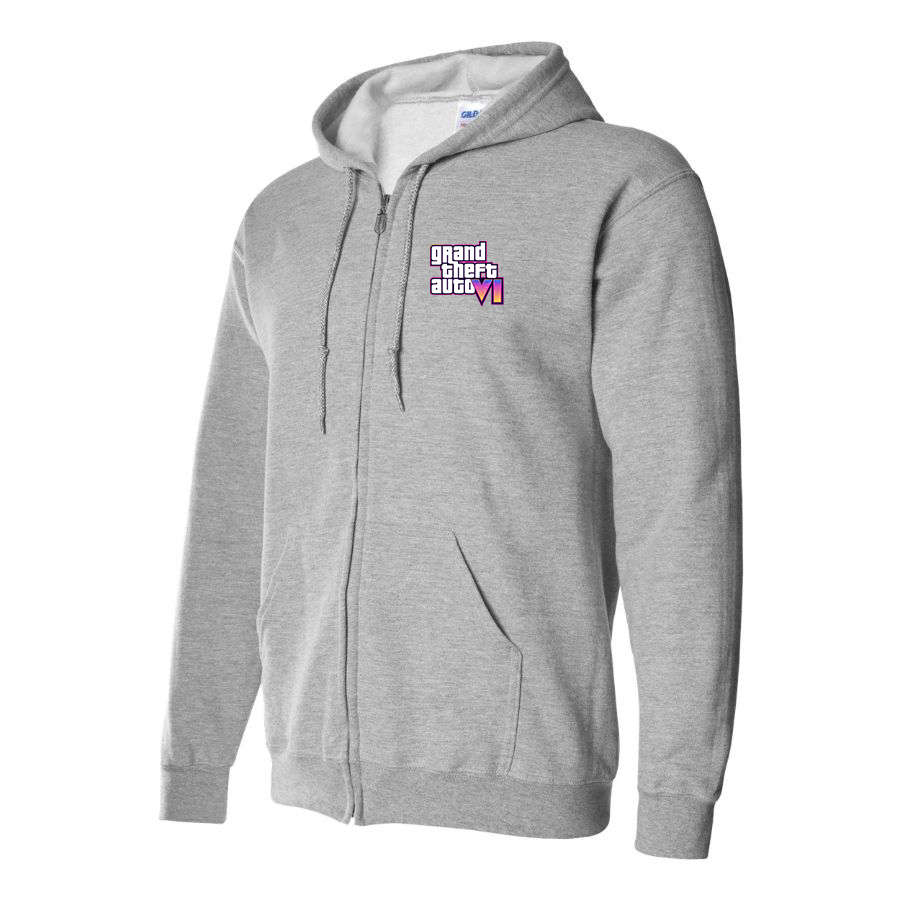 Men's GTA 6 Grand Theft Auto VI Zipper Hoodie Game