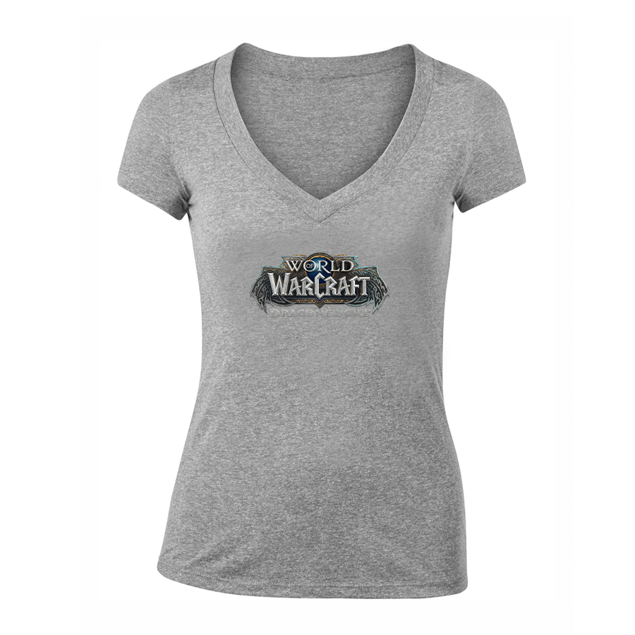 Women's World of Warcraft Dragon Flight Game V-Neck T-Shirt