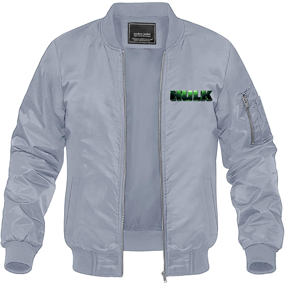 Men's The Hulk Marvel Superhero Lightweight Bomber Jacket Windbreaker Softshell Varsity Jacket Coat