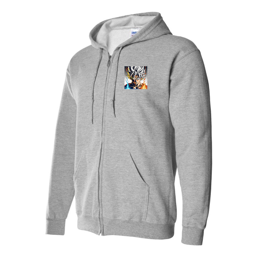 Men's Goku Fire Dragon Ball Z Cartoon Zipper Hoodie