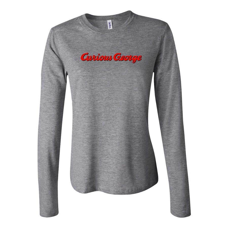 Women's Curious George Cartoon Long Sleeve T-Shirt