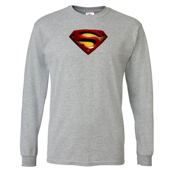 Youth Kids Superman Superhero Long Sleeve T-Shirt