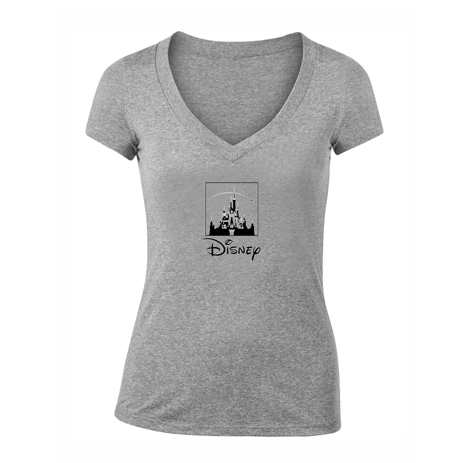 Women's Walt Disney Cartoon  V-Neck T-Shirt