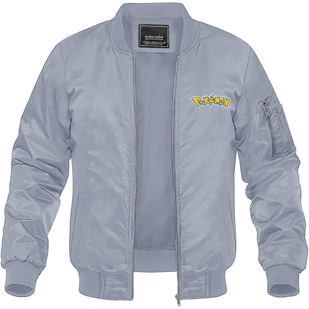 Men's Pokemon Cartoon Lightweight Bomber Jacket Windbreaker Softshell Varsity Jacket Coat