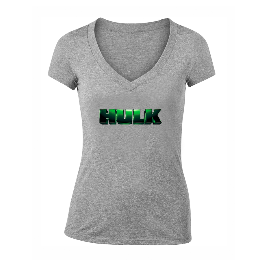 Women's The Hulk Marvel Superhero V-Neck T-Shirt