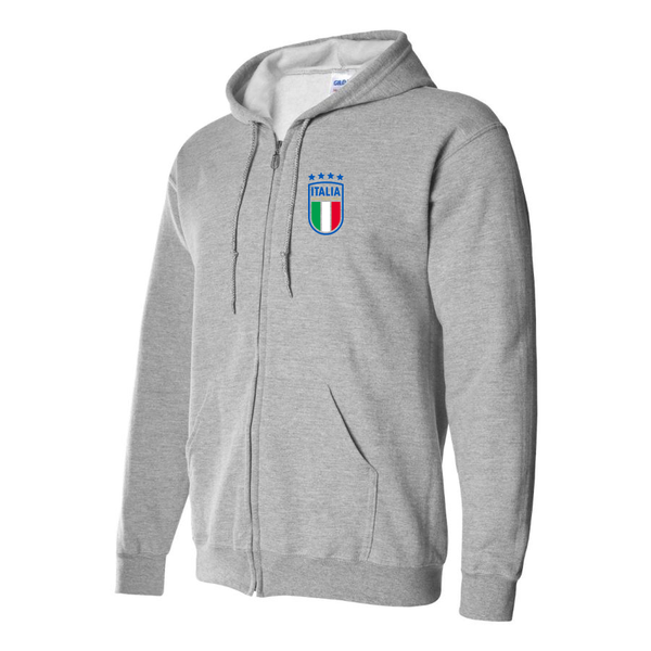 Men's Italy National Soccer Zipper Hoodie
