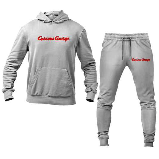 Men's Curious George Cartoon Hoodie Joggers Set